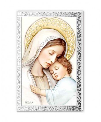 Icoană argintată, Maria cu...